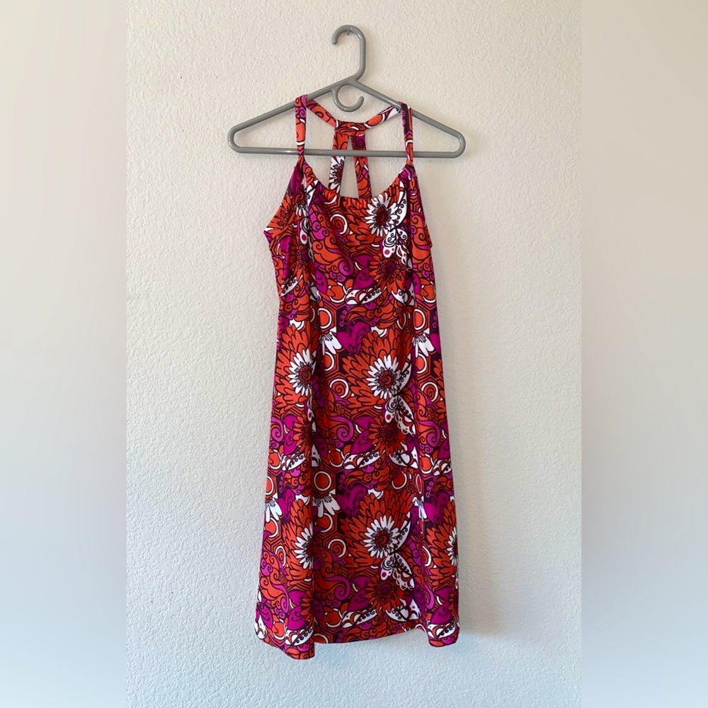Prana orange and pink floral dress size Medium